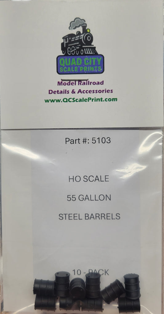 HO Scale 55 Gal Barrels - Single 10 Pack